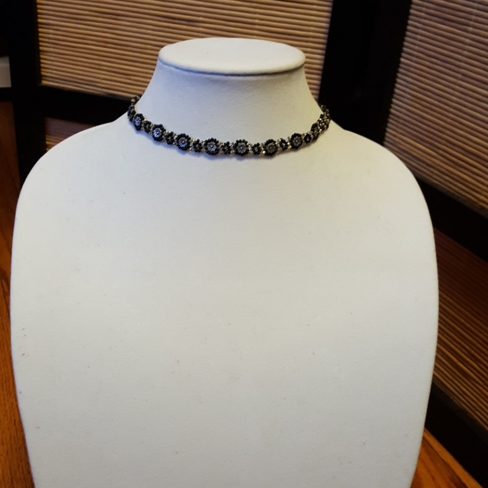 Silver & black Choker